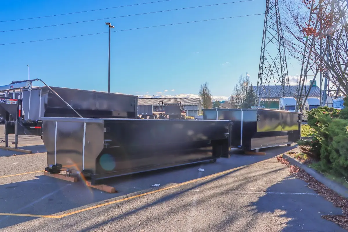 Roll-off dumpster ready for waste disposal at job site for Estate Cleanout Dumpster Rental in The Hammocks